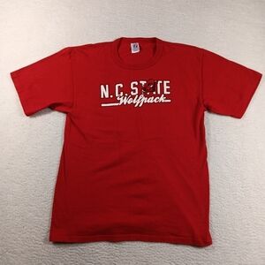 Vintage 90s Logo 7 NC State Wolfpack Shirt Mens Large Red Football NCAA 1991